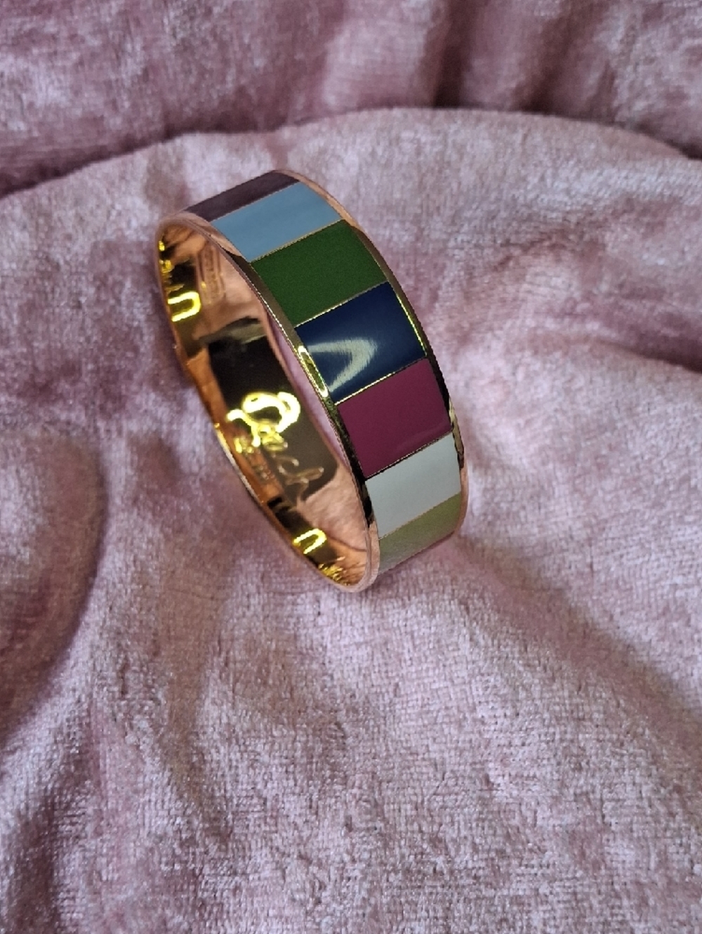 LN COACH LEGACY Multicolor Gold-Tone Bangle Bracelet - Small - Picture 4 of 5